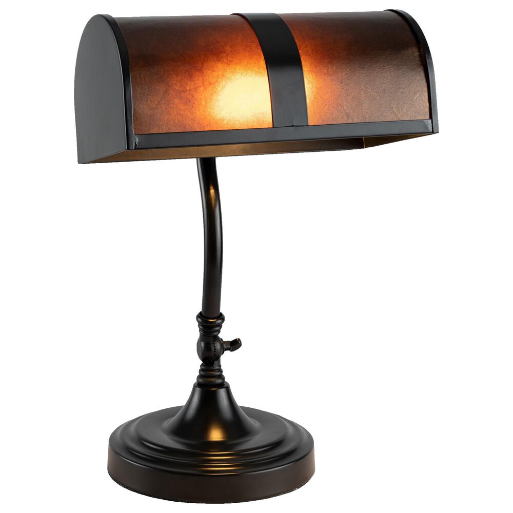 Timberlake Mission Style Bankers Lamp in Black, , large