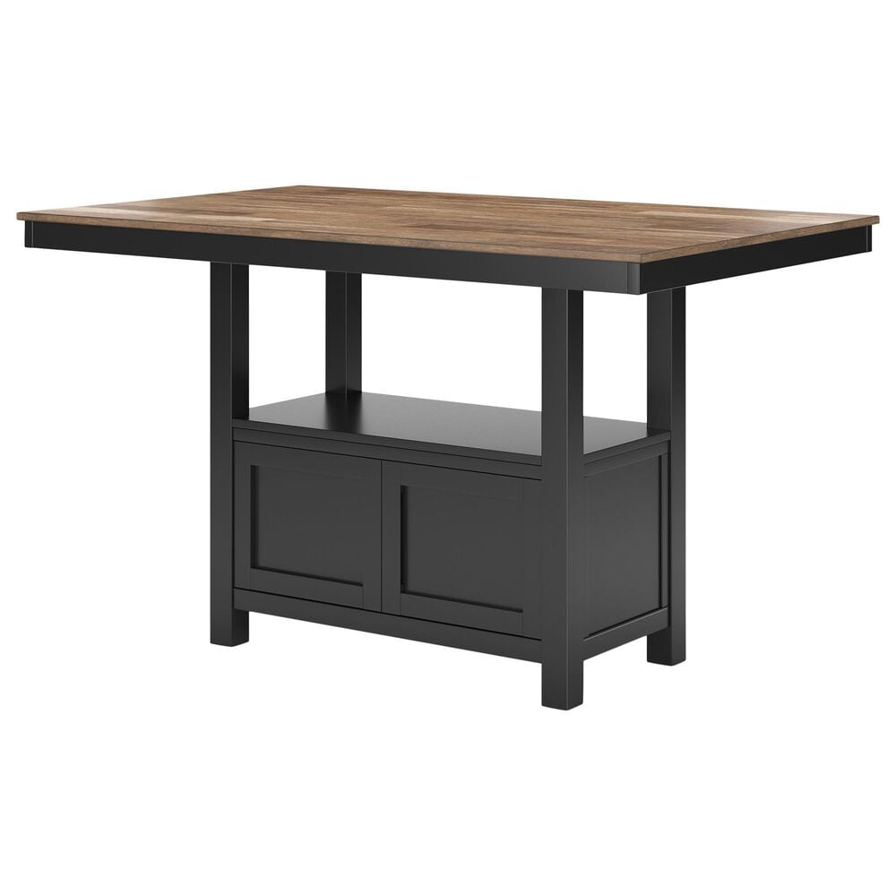 Ashley Wildenauer Counter Height Dining Table in Brown and Satin Black - Table Only, , large