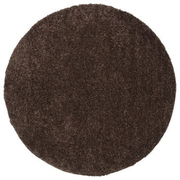 Safavieh August Shag 6"7" Round Brown Area Rug, , large