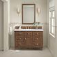 James Martin Vanities Lorelai 48" Single Vanity in Mid-Century Walnut with 3 cm White Zeus Quartz Top, , large