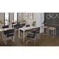 Lumisource Fuji Stackable Counter Stool with Camel Faux Leather Cushion in Brushed Stainless Steel (Set of 2), , large
