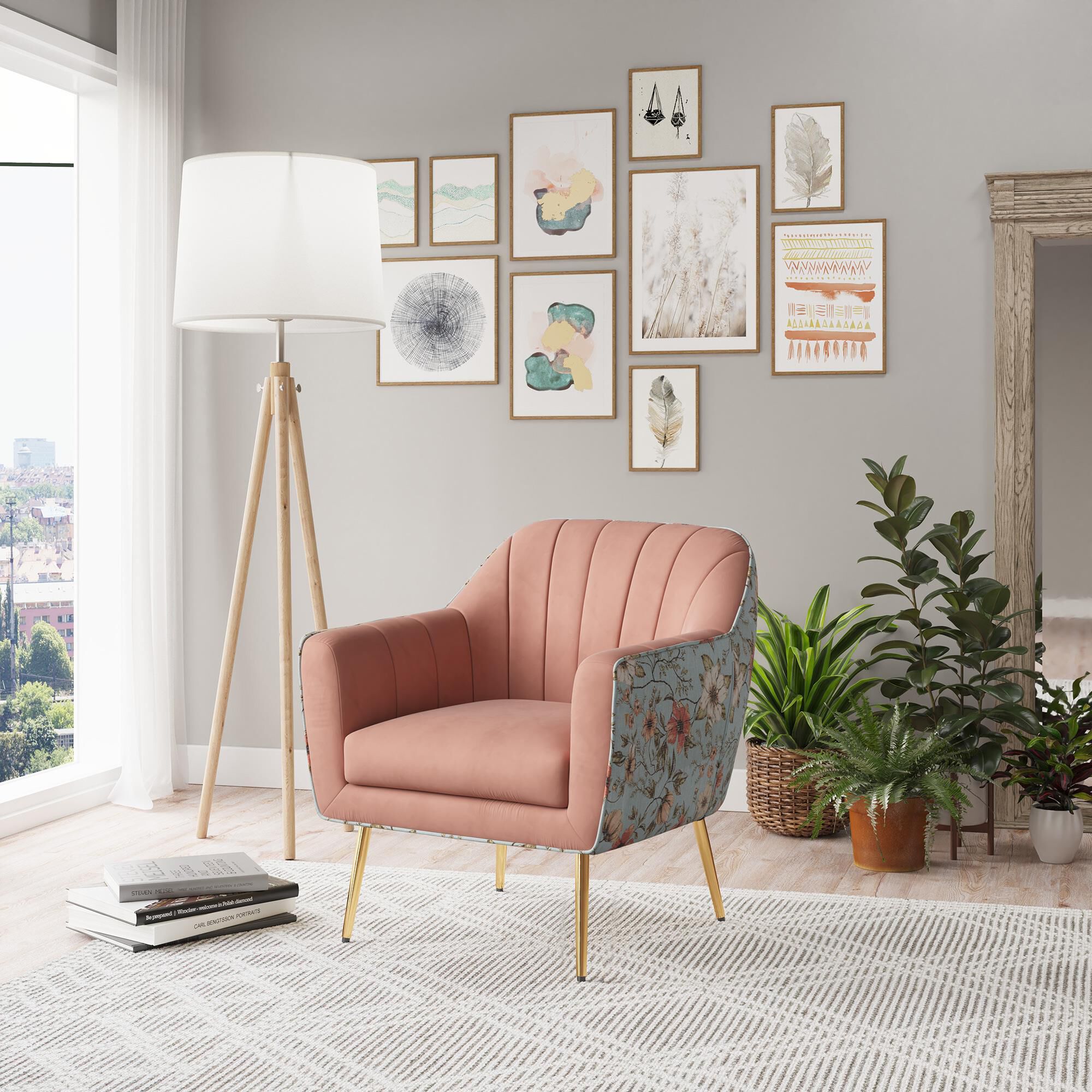 Cheap pink accent top chair