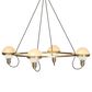 Amber Lewis x Four Hands Hockley 4-Light Chandelier with Cream Glass Shades in Aged Antique Brass, , large