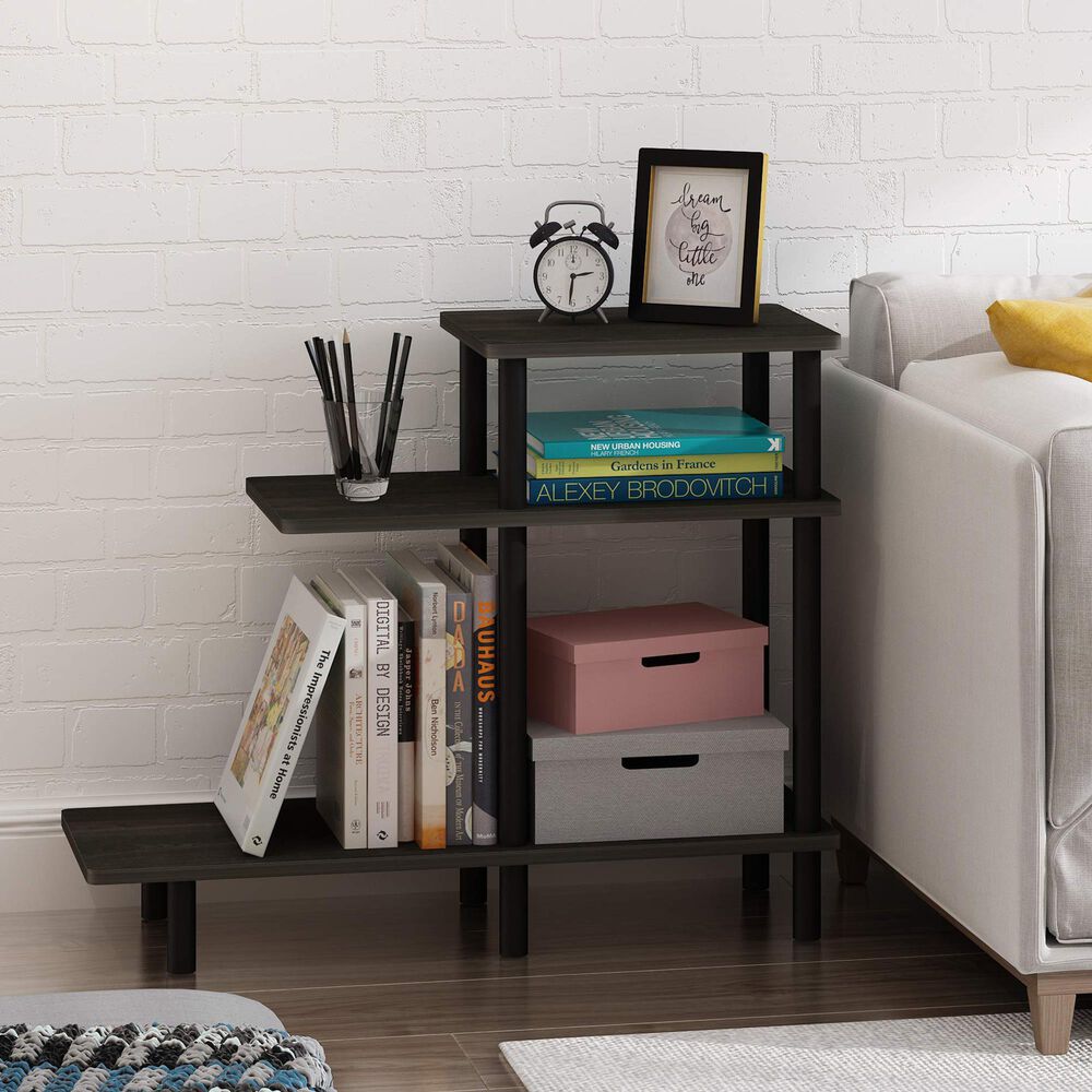 HOMLUX 3-Tier Sofa Side End Table in Espresso, , large