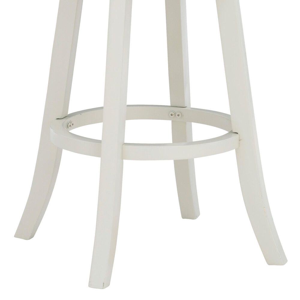 Linon Home Decor Sawyer Swivel Bar Stool with Sky Blue Cushion in Cream, , large