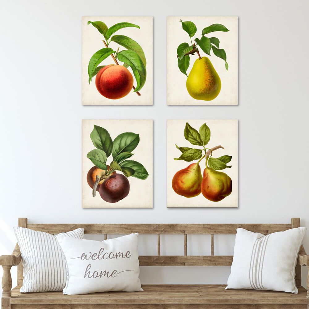 Courtside Market Antique Fruit 4-Piece Canvas Set, , large