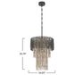 Creative Coop Marin 3-Tier Ombre Beaded Wood Chandelier in Black, , large