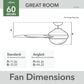Hunter Stingray 60" Ceiling Fan with LED Light in Matte White, , large