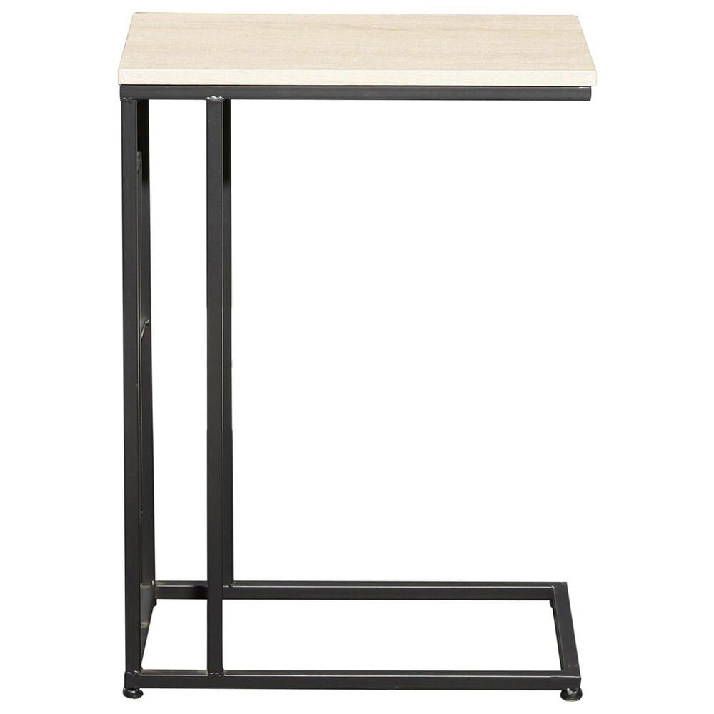 Maple and Jade C-Shaped Accent End Table in Cream and Black, , large
