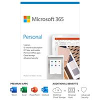 Microsoft 365 Personal (12 Month Subscription)(1 Person) for Android, Chrome, Mac, Windows, iOS