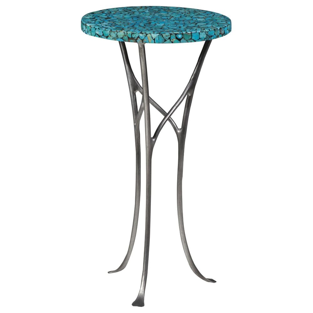 Artistica Metal Isidora Spot Table in Pewter and Turquoise, , large
