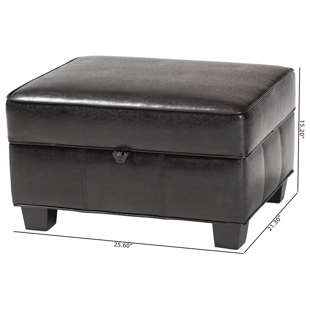 Baxton Studio Agustus Storage Ottoman in Brown, , large