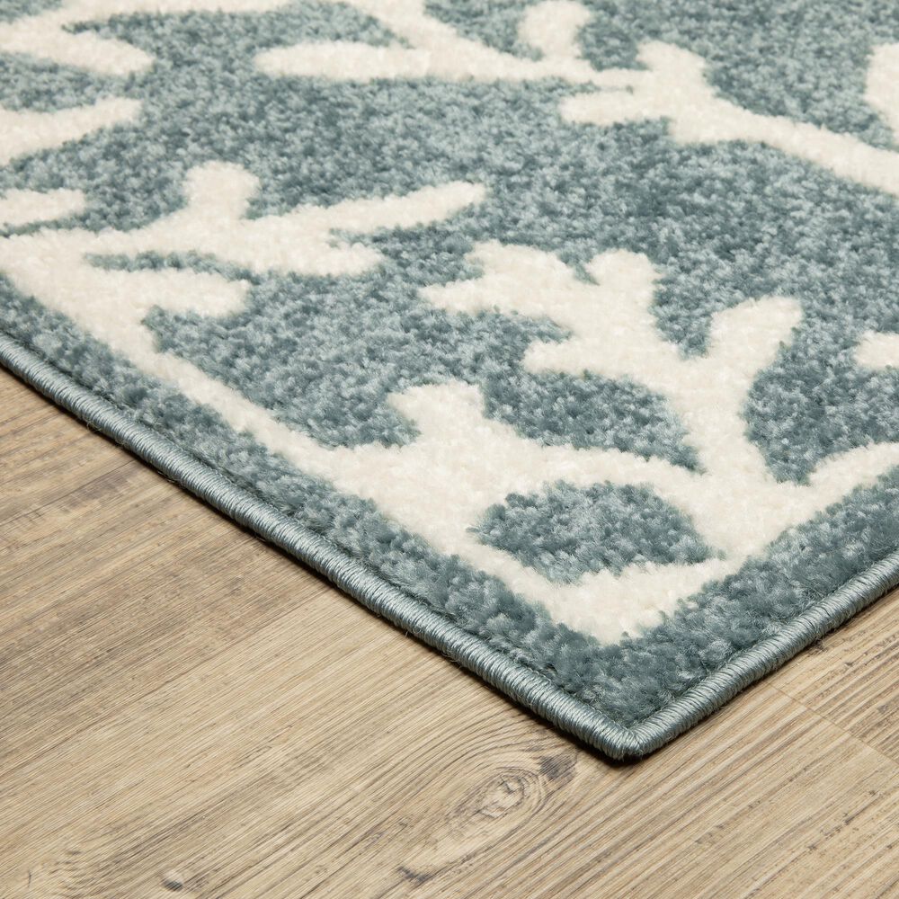ROW by Oriental Weavers Quinn Coral Blue and Ivory 5'3" x 7' Area Rug, , large