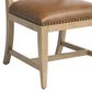 Lexington Home Brands Montecito Colburn Side Chair with Saddleback Cushion in Light Chestnut Leather and Ivory Finish, , large