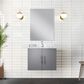 Lexora Home Geneva 24" Single Bathroom Vanity in Dark Grey with 2 cm White Carrara Marble Top and Rectangular Sink, , large