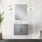 Lexora Home Geneva 24" Single Bathroom Vanity in Dark Grey with 2 cm White Carrara Marble Top and Rectangular Sink, , large