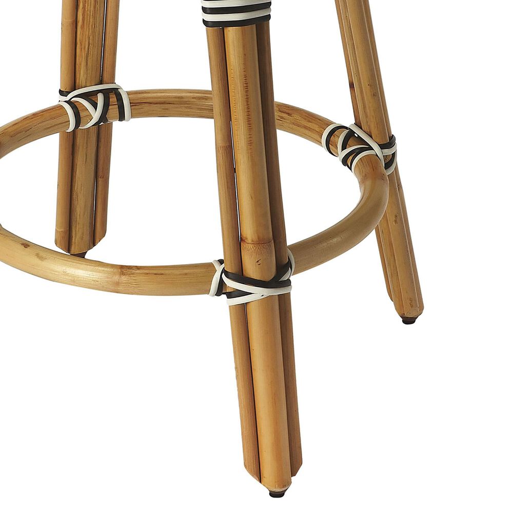 Butler Tobias Counter Stool in Black and White Rattan, , large