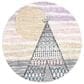 Safavieh Carousel Outer Space 3" Round Grey and Pink Kids  Area Rug, , large