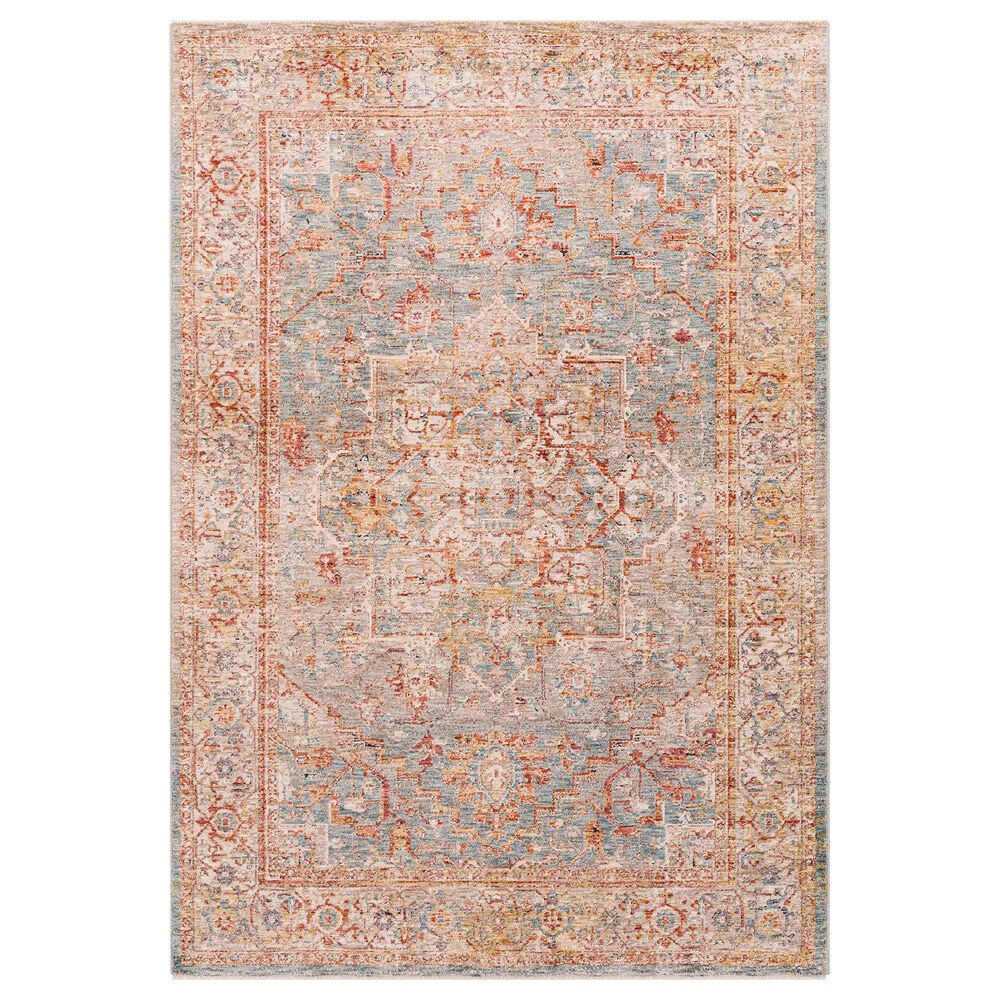 Surya Mirabel 2"7" x 4" Teal, Aqua, Gray, Burnt Orange, Olive and Beige Area Rug, , large