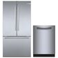 Bosch 2-Piece Kitchen Package with 20.8 Cu. Ft. 3-Door French Door Refrigerator and Pocket Handle Dishwasher in Stainless Steel, , large