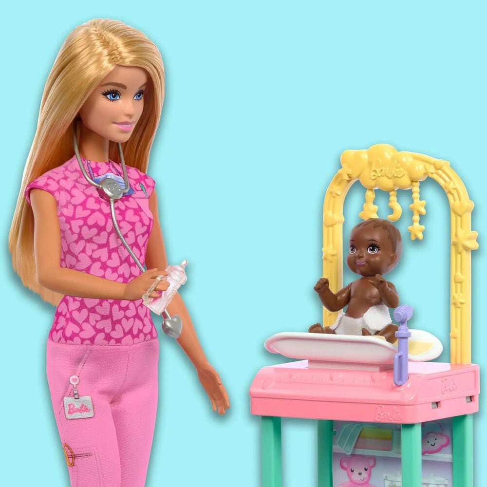 Barbie Baby Doctor Doll with Blonde Hair and Accessories in Multicolor, , large