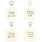 Pavilion Cheers 6" x 4.25" Bottle Opener Coaster Set in Cream and Silver (Set of 4), , large