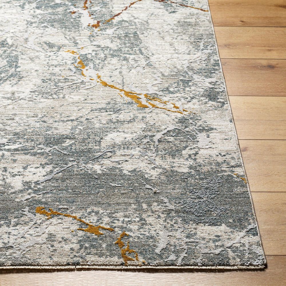 Surya Dresden Medium Gray, White, Gray, Light Slate, Mustard and Rust 2'7" x 3'11" Area Rug, , large