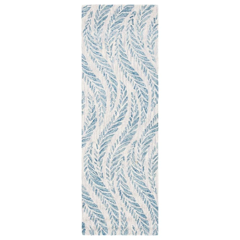 Safavieh Micro-Loop MLP170A 2"3" x 7" Ivory and Blue Runner, , large