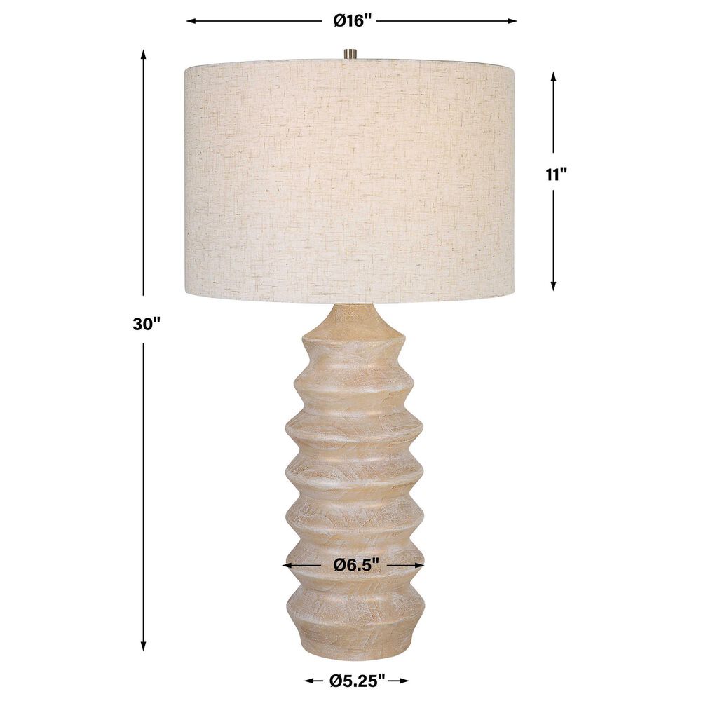 Uttermost Uplift Table Lamp in Bleached Wood and Nickel Plated, , large