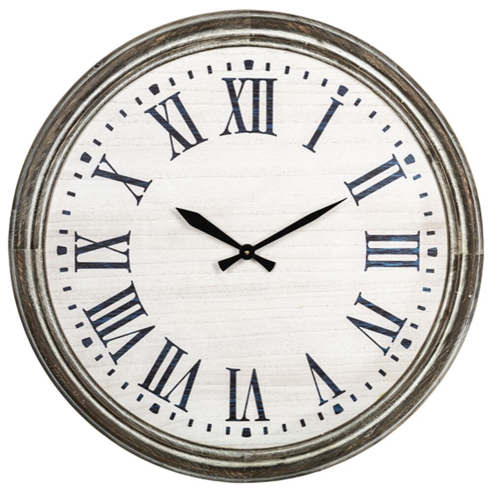 Ganz USA Wood Frame Roman Numeral Wall Clock in Multicolor, , large