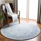 Safavieh Micro-Loop MLP504M 5" Round Light Blue and Ivory Area Rug, , large