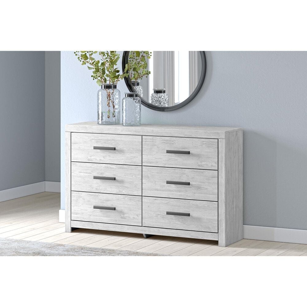 Ashley Cayboni 6-Drawer Dresser in Whitewash, , large