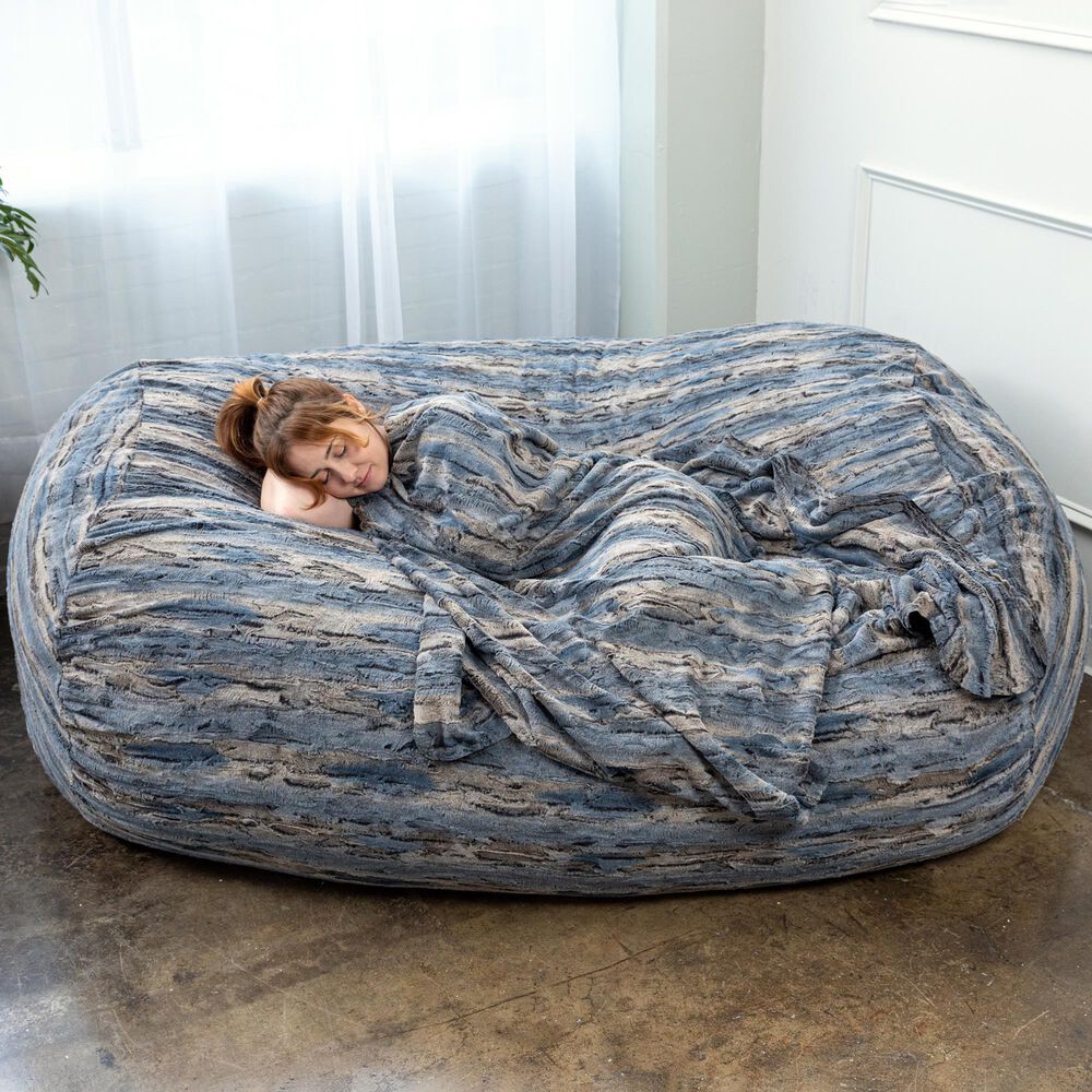 Jaxx Grand Lounger 7&#39; Bean Bag Sofa Lounger in Indigo Fox, , large