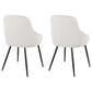 Lumisource York Side Chair with White Upholstered in Black (Set of 2), , large