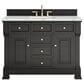James Martin Vanities Brookfield 48" Single Bathroom Vanity in Black Onyx with 3 cm Ethereal Noctis Quartz Top and Rectangular Sink, , large