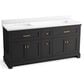 Kohler Charlemont 72" Double Bathroom Vanity in Ferrous Grey with 3 cm White Quartz Top and Rectangular Sinks, , large