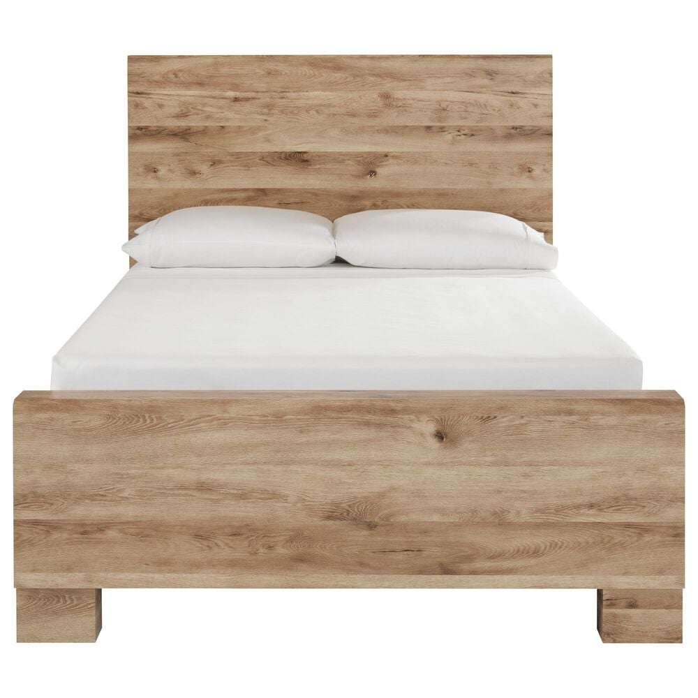 Ashley Hyanna Full Panel Bed with 2 Side Storage in Tan Brown, , large