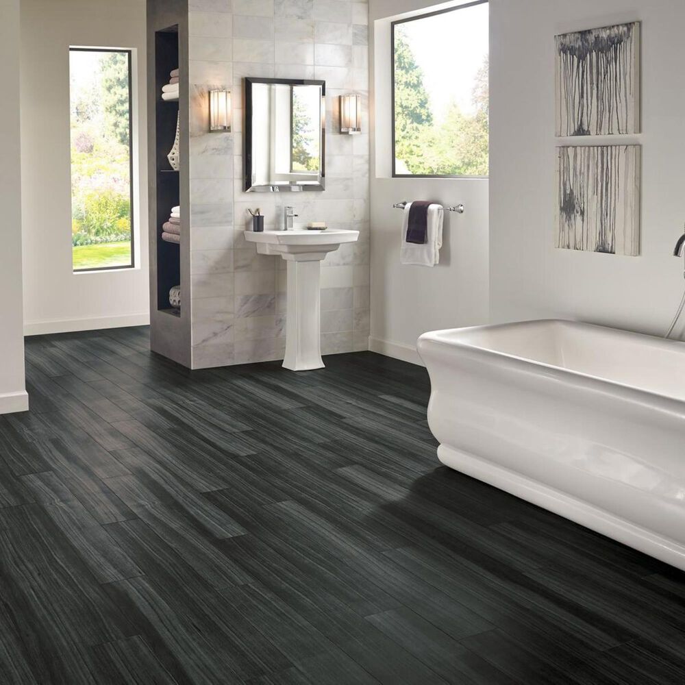 Armstrong Rigidcore Empire Walnut Raven 6" x 48" Luxury Vinyl Tile, , large