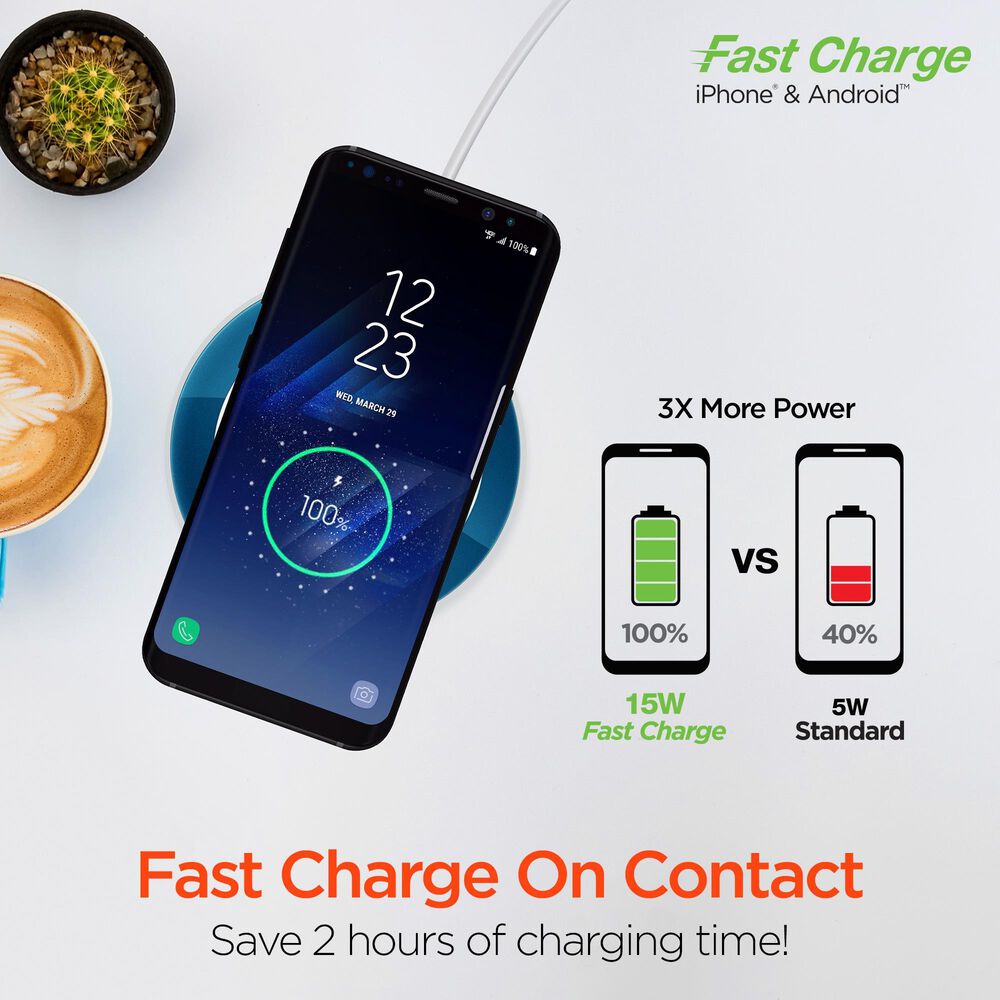 Hypercel ChargePad Pro 15W Wireless Fast Charger in Blue, , large