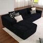HOMLUX 104" Cloud Sectional Couch Upholstered Modular Sofa with Left L-Shape Chaise, Corduroy Fabric in Black, , large