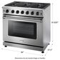 Thor Kitchen 36" Freestanding Professional Liquid Propane Range with Storage Drawer in Stainless Steel, , large