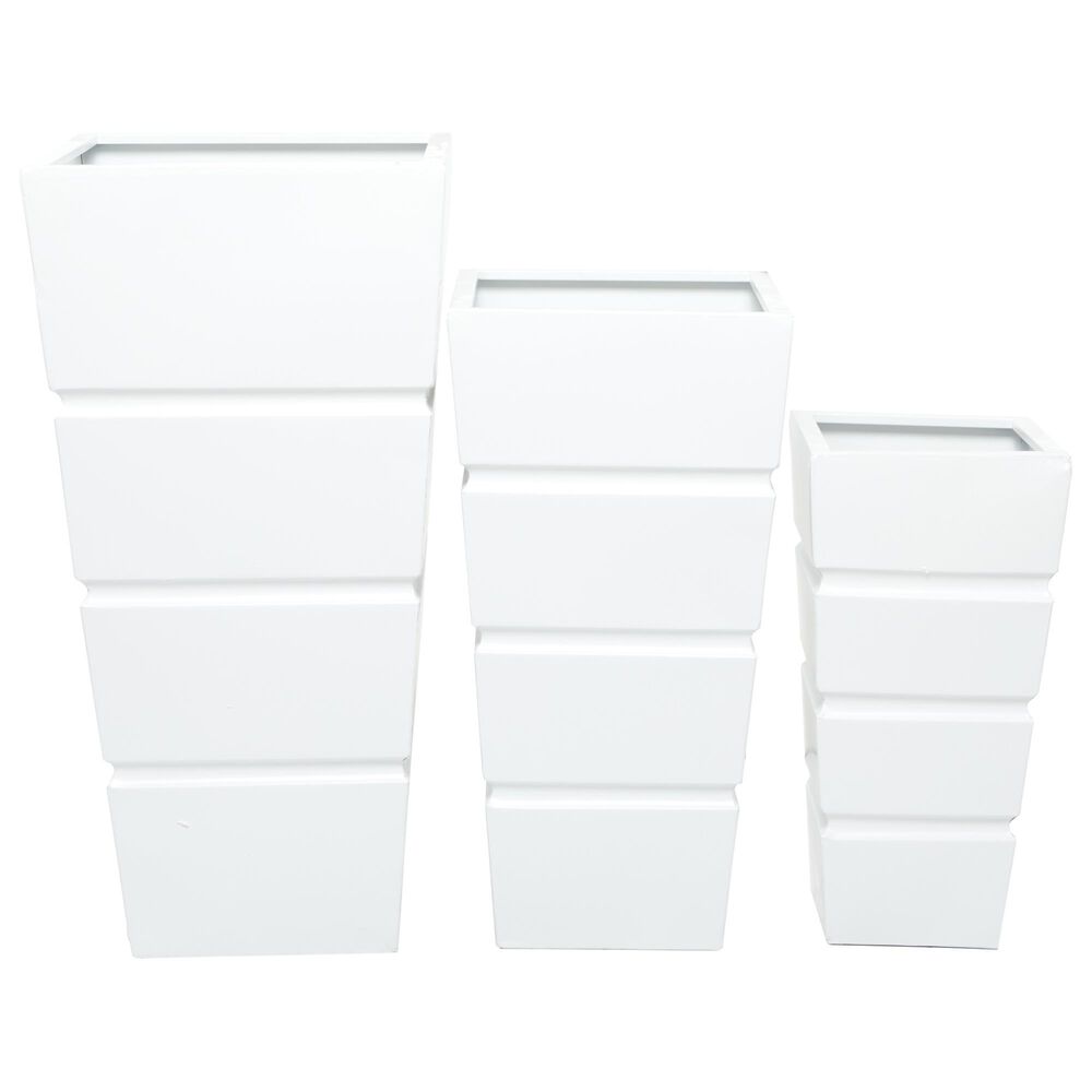 Maple and Jade 31" x 15" Planter in White (Set of 3), , large