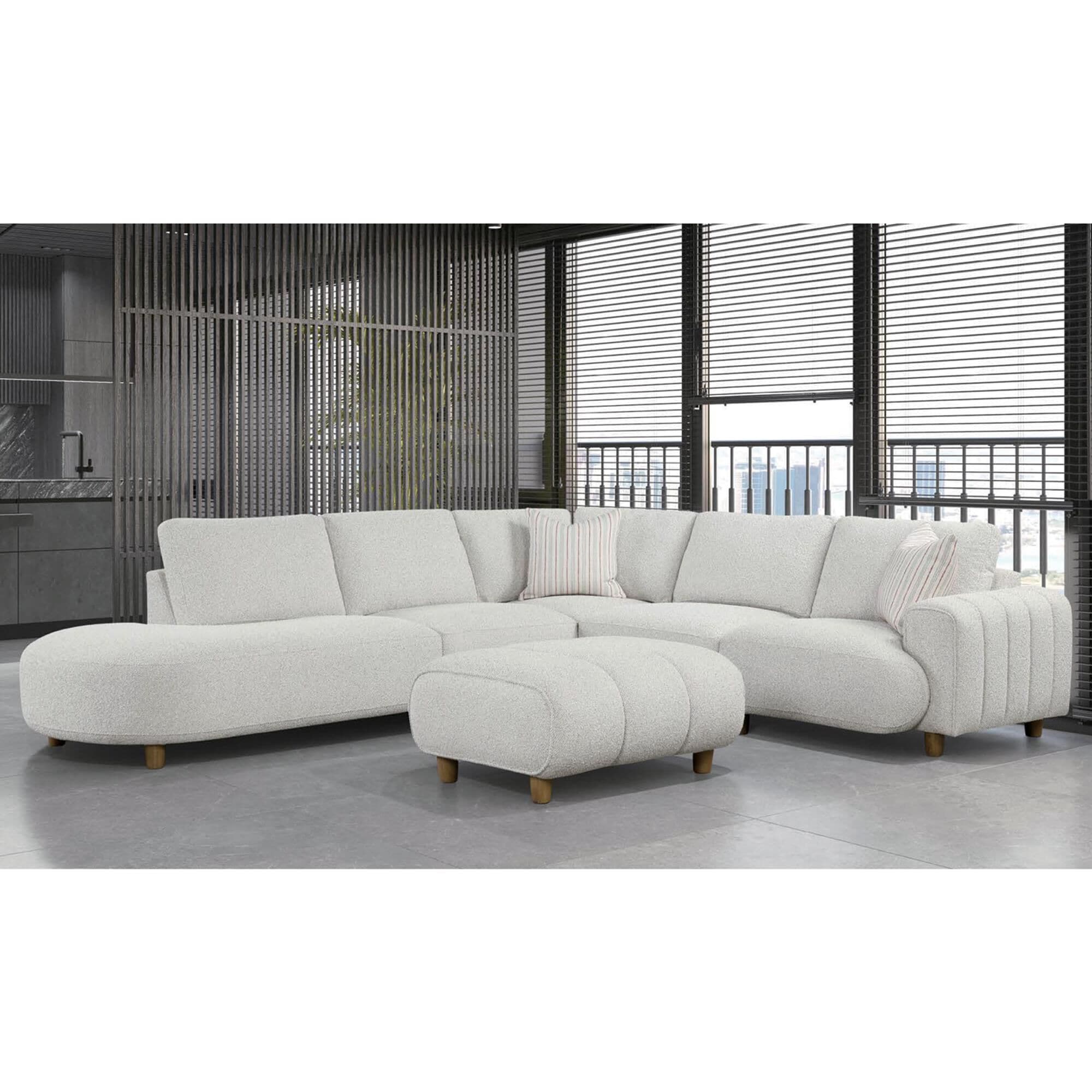 Nura Home 5-Piece Sectional in Geller Marble