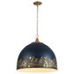 Golden Lighting Alison 5-Light Pendant with Antique Matte Navy Shade in Vintage Gold, , large