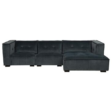 Classic Home Element 2-Piece Right Facing Sectional with Chaise in Gray Velvet, , large