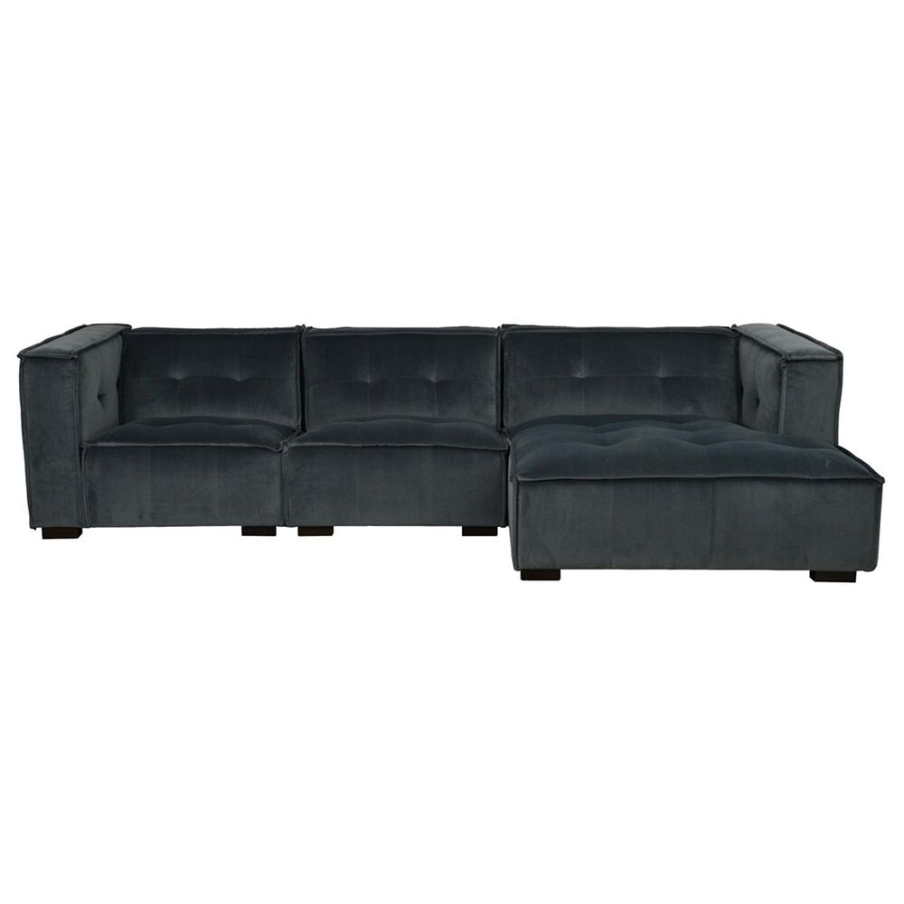 Classic Home Element 2-Piece Right Facing Sectional with Chaise in Gray Velvet, , large