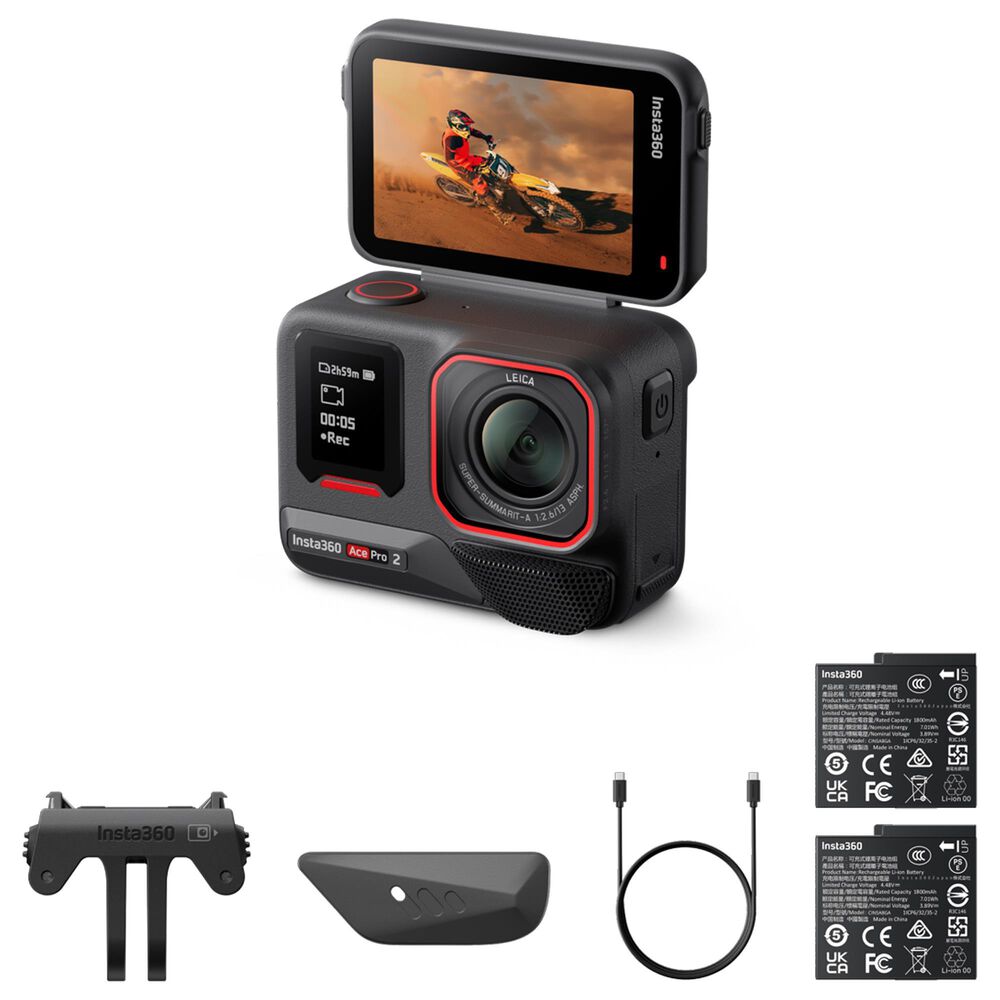 Insta360 Ace Pro 2 Standard Bundle Action Camera with Dual Battery in Black, , large