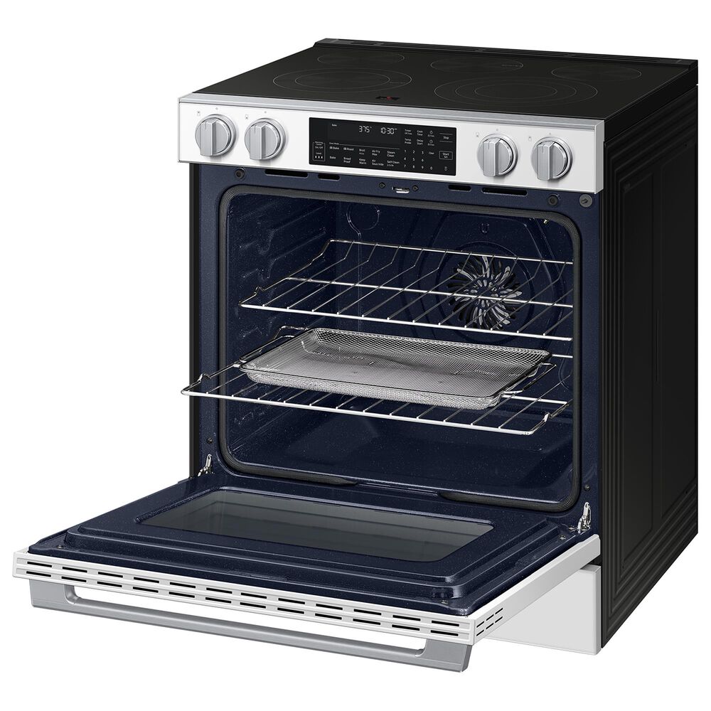 Samsung Bespoke 6.3 Cu. Ft. Smart Slide-In Electric Range with Illuminated Precision Knobs in White Glass, , large
