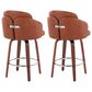 LumiSource Dahlia Swivel Counter Stool with Camel Upholstery in Walnut and Chrome (Set of 2), , large