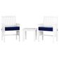 CorLiving Miramar 3-Piece Patio Chat Set in White/Navy Blue, , large